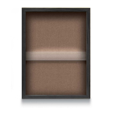 Indoor Enclosed Combo Board,48x36,Black Frame/Grey & Forbo